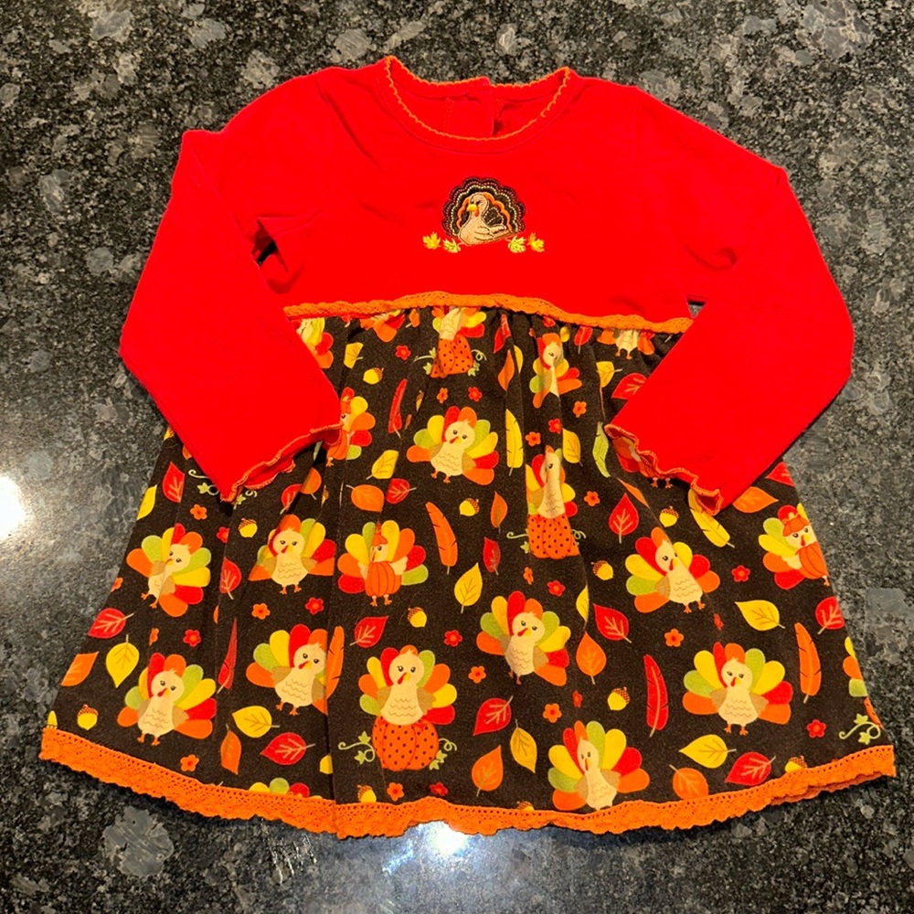 Good Lad Thanksgiving Girls Outfit Dress Tunic Shirt 3T